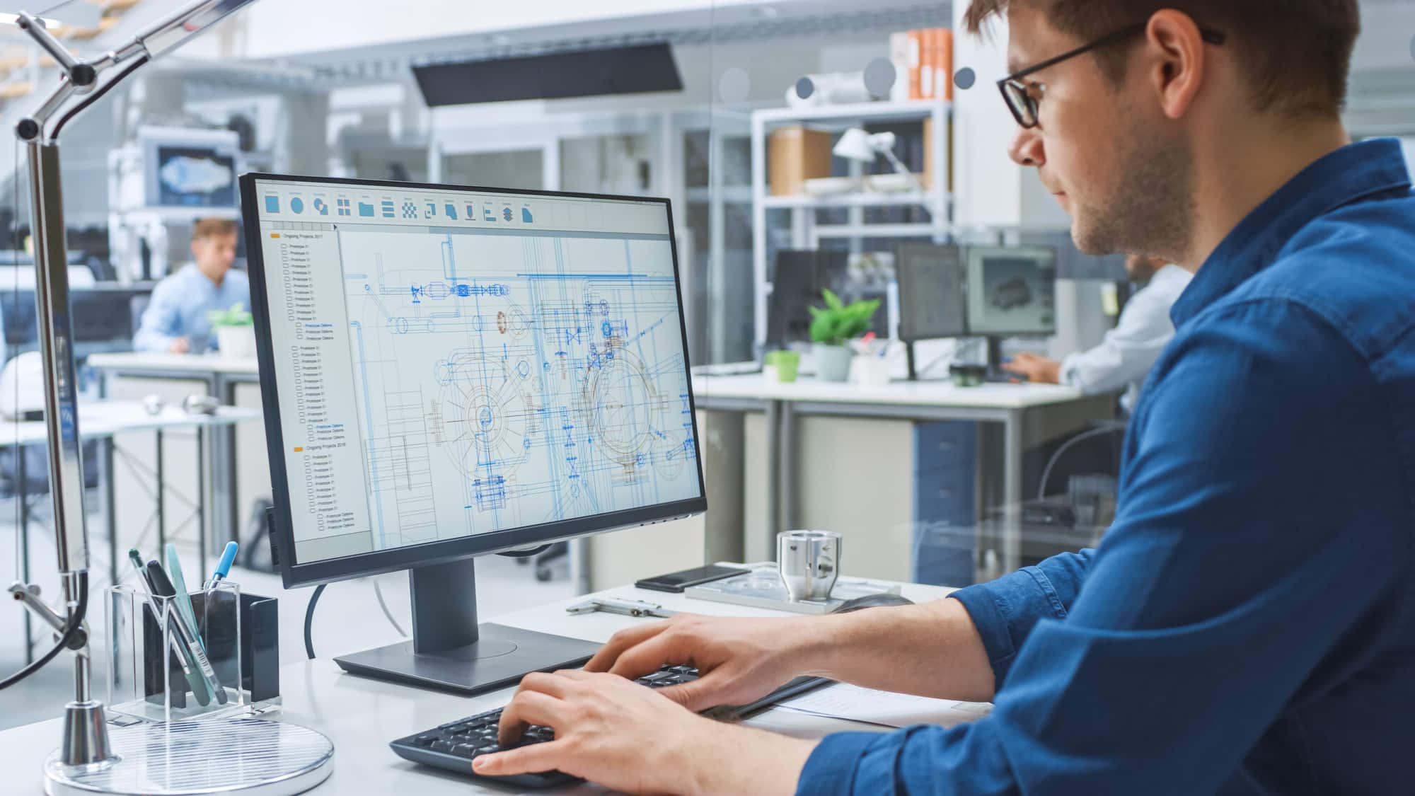 CAD Software on Desktop Computer